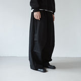 webbing belted cotton wide pants