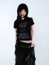 SILHOUETTE RUFFLE MAXI SKIRT [BLACK]