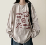 Odd Vintage Printed Boxy Long Sleeve Tee