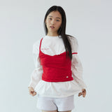 Ruffle bra top_red