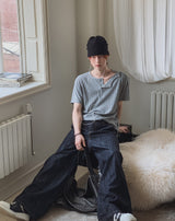ネビショルダースナップヘンリーネックショートスリーブTシャツ