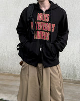Ignel Lettering Crop Hoodie Zip-Up