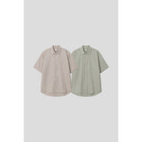 [S/S] Nut seersucker half shirts (2color)
