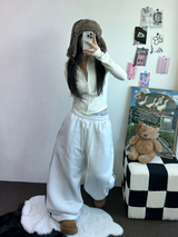 TRACK WIDE TAPING BALLOON LONG PANTS 💙🖤🤍3COLOR