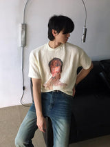 [A-T0111] ポップコーンクロップ半袖Tシャツ (2色)
