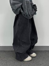 denim washing big balloon pants