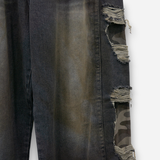 Destroyed Camouflage Denim Pants