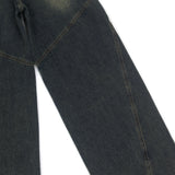 GJ5096 Biker incision wide denim (2 colors)