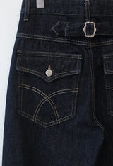 indigo wide pants