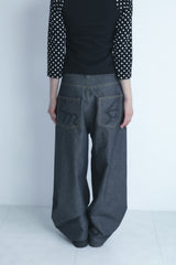 3Dpixel print denim(black)