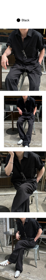 [SET UP가능] Washed cotton half shirts(6color)