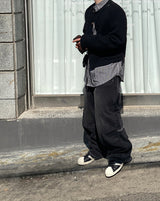 No.0674 C parachute denim wide PT