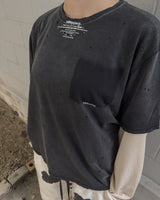 フェードアウト フェイクポケット TシャツBK
