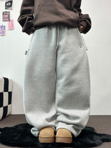 FLEECE❤TRACK LINE 3 LINE LONG PANTS ❤🖤🤍💙🩶5COLOR
