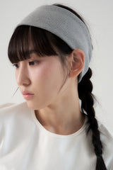 コットンリブヘアバンド - グレー