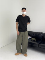 LO Vien Pintuck Half-Banding Semi Wide Pants (4C)