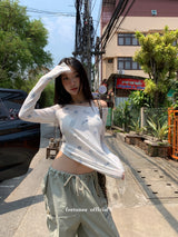 Item Span off shoulder long sleeve tee