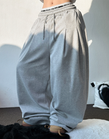 10000ソルド❤ フロントツーピンタックバルーンワイドオーバーパンツ 🩶🖤2カラー 🩶S-XL
