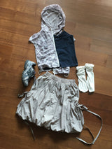 Plaid chiffon シャーリングジップアップ (2color)