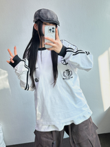 HIP TWO LINE NUMBERING LONG SLEEVE T-SHIRT💙🤍🖤3COLOR