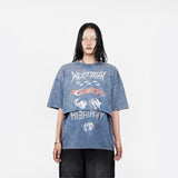 HIERARCHY STUDIOS ENE - Washed Blue Layered ENE Boxy Oversized T-Shirt