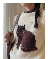 3D Embroidery Ribbon Fleece Deco Knit Sweater