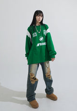 Big over varsity t-shirt