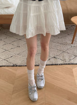 Double Ribbon Satin Flat Sneakers (2color)