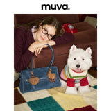 muva. 牛革 ブリティッシュ リボン ショルダーバッグ