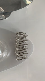 メタルシルバー フォークモチーフ ヘアクリップ