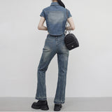 [NONCODE] Fluffy Washing Denim Bootcut Pants