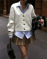[ORIGINAL] Sand Color Heavy Knit Cardigan