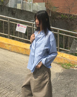 リネンレギュラーチェックシャツ