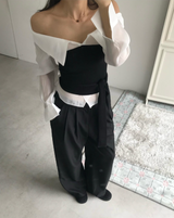オーディナリークリーンピンタックワイドスラックス