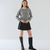 RVS Round Neck Cardigan Melange Gray