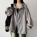 Naad Gauze Wang Boxy Two-Line Track String Hooded Zip-Up Jumper