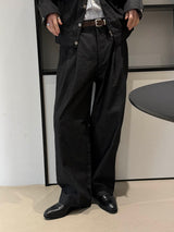 [SET UP가능] Non pade herringbone denim slacks(2color)