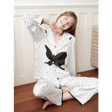 Black and white polka dot printed pajamas｜Suitable for all seasons