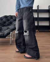 Buen Distressed Flare Denim Pants