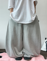 10000 SOLD OUT 🤍 FLUFF🤍 KOREAN / S-XL 🤍 BASIC BALLOON JOGGER WIDE LONG PANTS 🤍🩶 - 2 COLORS