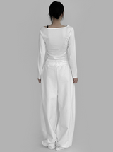 [mnem] alter snap boatneck tee (white)
