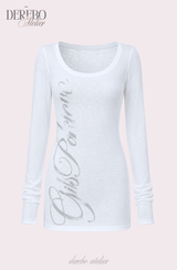 Trend lettering long-sleeve tee
