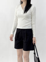 Agnelli 3/4 pintuck shorts