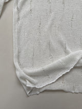 Damaged See-through Boat Neck Loose Fit Knit