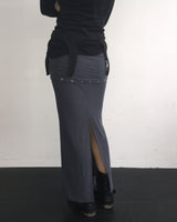 Layered stud long skirt