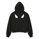 Angel Wing Zip-Up Hoodie - Black