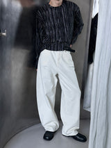 [4계절] Wide cotton curved pants(3color)