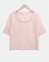 Viet Button Point Color Short Sleeve T-Shirt
