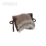 Handcrafted Crochet Cat Ear Beanie with Side Bows，Fluffy Long Fuzzy Brim,  knit Cute Hat