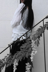 off-shoulder puff long blouse (2color)